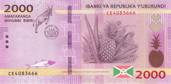 Burundi p52b 2000 Francs 2018